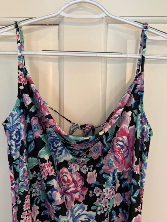 For Love & Lemons Morgan Floral Slip Dress M Cowl Neck Satin Midi 25259 - Picture 6 of 12